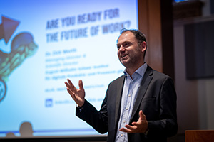 Dr. Dirk Werth presenting the keynote speech
