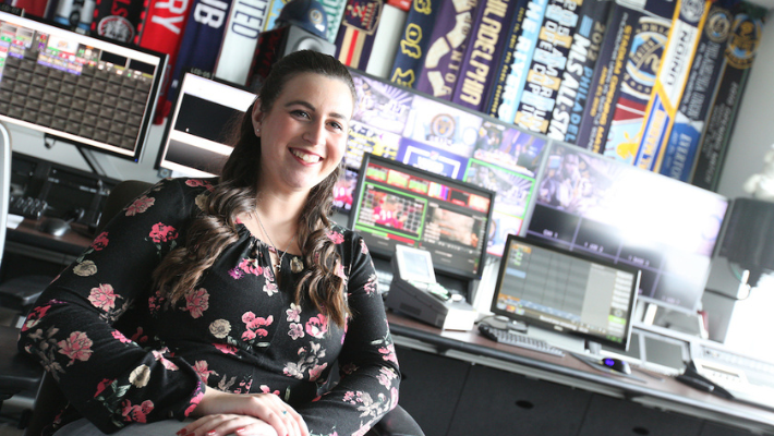 A student at her internship with the Philadelphia Union.