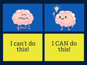 motivation mindset graphic; I can't do it. I can do it.