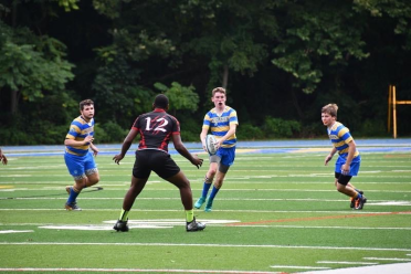 Michael Fehrle playing for Widener men's rugby