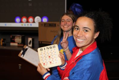 Student playing Bingo during Homecoming Week