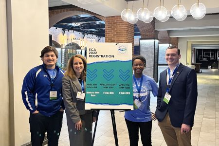 Widener students and Professor Angie Corbo at the ECA Conference