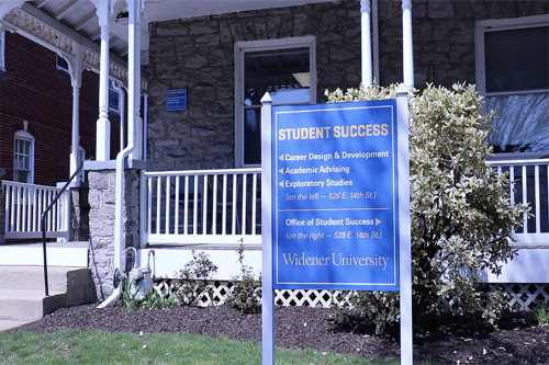 Student Success Row 960 Sign outside of the Office of Career Design and Development