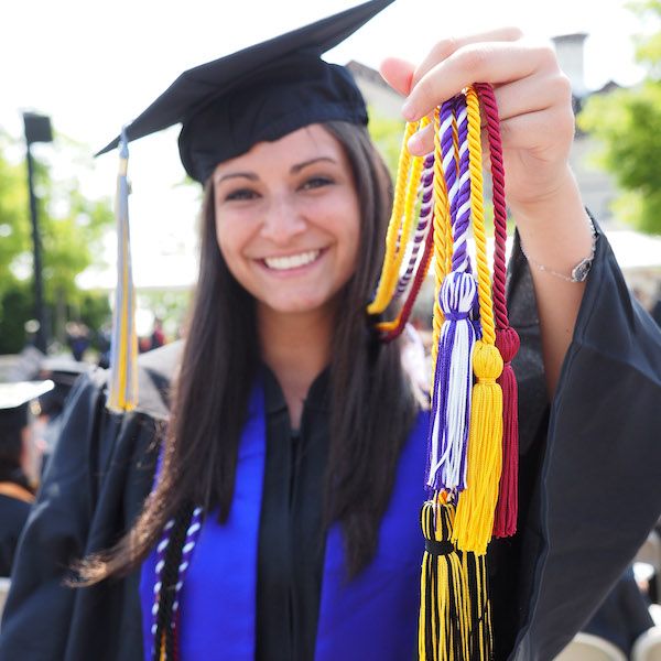 commencement honor cords 600x600 Widener University grad at commencement